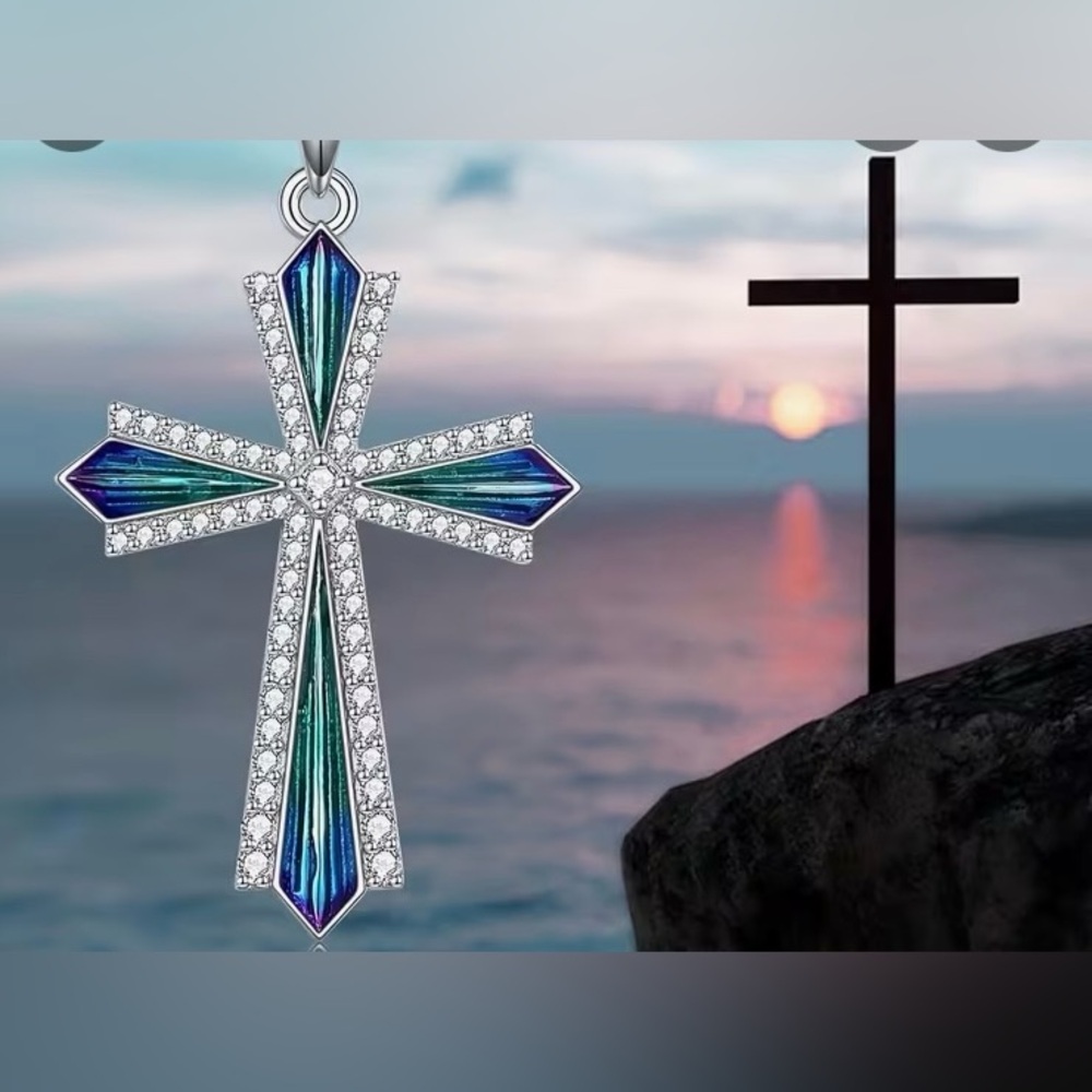 Iridescent Cross Pendant